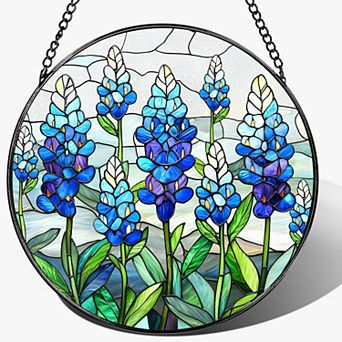 8" Stained Glass Suncatcher Window Hanging Ornament Beach Summer Decor Gift