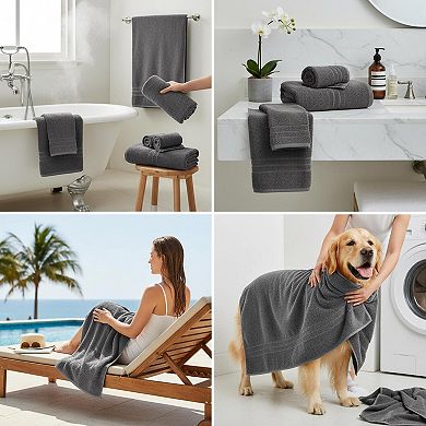 Pack Of 4 Extra Large Bath Towels 30x60 Inches Cotton Light Weight Quick Dry Super Soft Absorbent