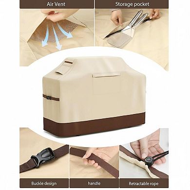 58-Inch Heavy Duty Waterproof BBQ Grill Cover UV & Dust Resistant Rip-Proof with Handles Straps