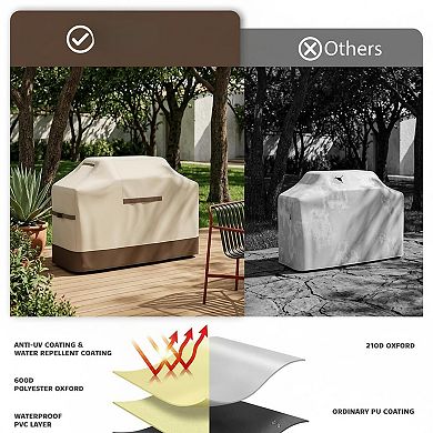 58-Inch Heavy Duty Waterproof BBQ Grill Cover UV & Dust Resistant Rip-Proof with Handles Straps