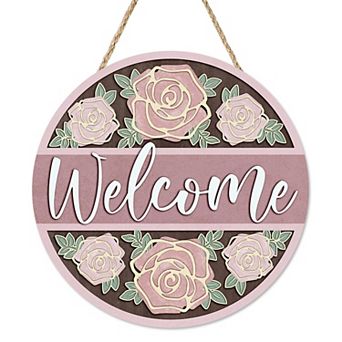 Spring Summer Flower Door Sign Floral Wood Hanger Outdoor Porch Decor Farmhouse Wreath Wall Hanging