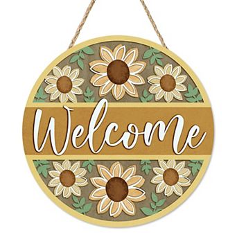 Spring Summer Flower Door Sign Floral Wood Hanger Outdoor Porch Decor Farmhouse Wreath Wall Hanging