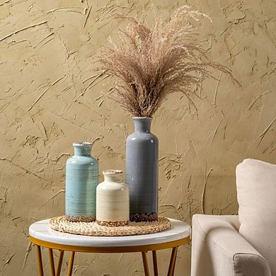 Ceramic Vase Set of 3 Decorative Vases, Modern Rustic Farmhouse Style