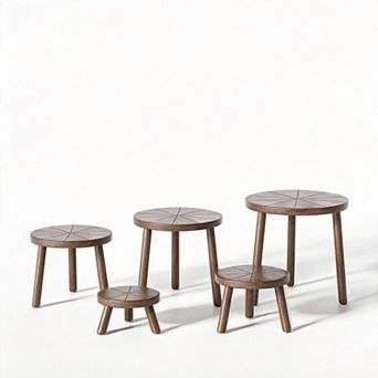 Wooden Mid-Century Modern Tall Plant Stand