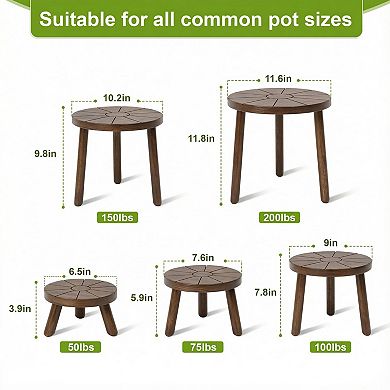 Wooden Mid-Century Modern Tall Plant Stand