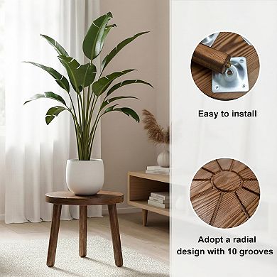 Wooden Mid-Century Modern Tall Plant Stand