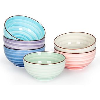 Dessert Bowls Set of 6, 12 OZ Ceramic Cereal Bowls for Kitchen, 4.7 Inch Small Bowls for Snack,Fruit