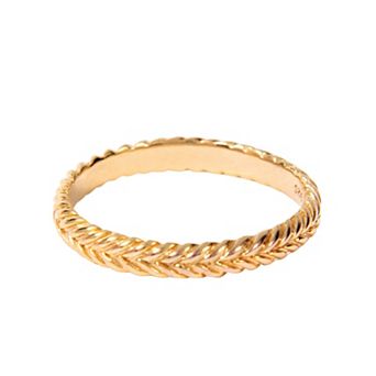 Belinda Jewelz 18k Gold Plated Vermeil Minimalistic Braided Band Ring