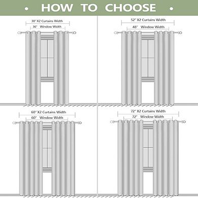 Blackout Curtains 2 Panels, Thermal Insulated, Room Darkening Drapes