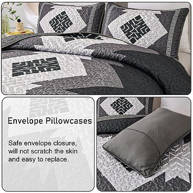 Boho Style Bedspread Three-Piece Set, Suitable for All Seasons