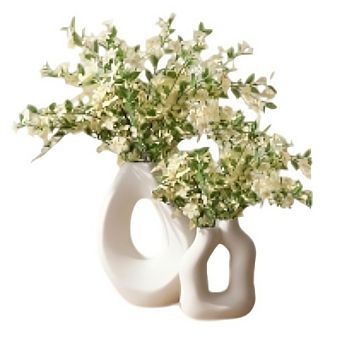 Ceramic Donut Vase Set of 2, Nordic Minimalist Decorative Vases