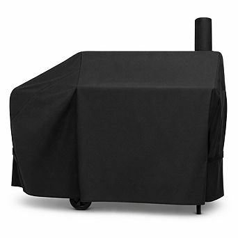Offset Cover Heavy Duty Waterproof Charcoal BBQ Grill Fade Resistant Wind Resistant Easy Cleaning