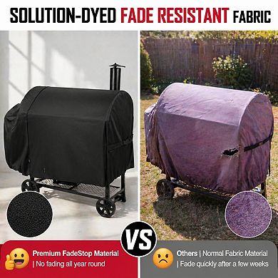 Offset Cover Heavy Duty Waterproof Charcoal BBQ Grill Fade Resistant Wind Resistant Easy Cleaning