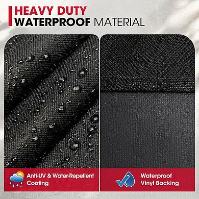 Offset Cover Heavy Duty Waterproof Charcoal BBQ Grill Fade Resistant Wind Resistant Easy Cleaning