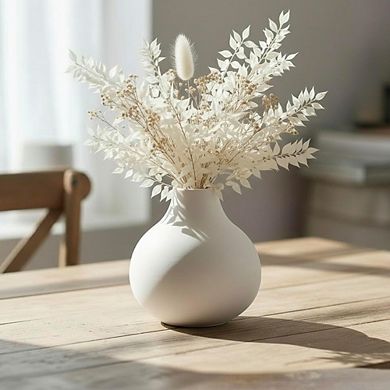 Ceramic Round Vase, Minimalist Nordic Japandi Decor for Home