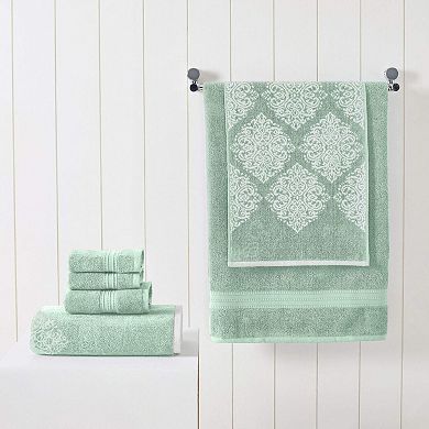 6 Piece Reversible Yarn Dyed Jacquard Cotton Towel Set