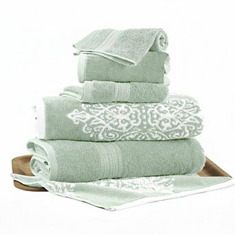 6 pc Reversible Yarn Dyed Jacquard Cotton Towel Set