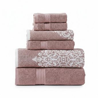 6 pc Reversible Yarn Dyed Jacquard Cotton Towel Set