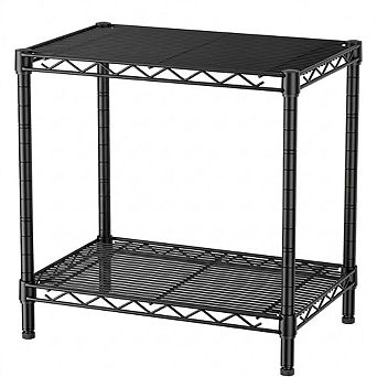 2 tier Metal Wire Bookshelf, Adjustable Freestanding Storage Organizer