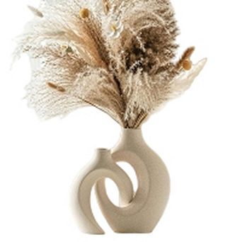 Ceramic Vase Set of 2, Nordic Minimalist Book-Style Decorative Vases