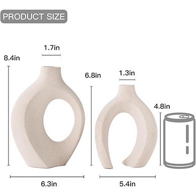 Ceramic Vase Set of 2, Nordic Minimalist Book-Style Decorative Vases