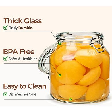 Airtight Kitchen Canister Set with Bamboo Lids, Stackable Food Storage