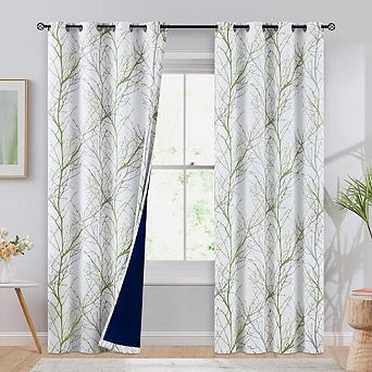 Blackout Curtains 2 Panels, Thermal Insulated, Printed Room Darkening Drapes