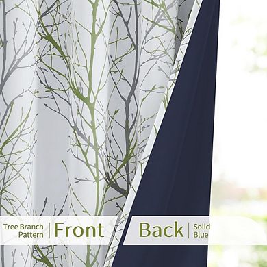 Blackout Curtains 2 Panels, Thermal Insulated, Printed Room Darkening Drapes