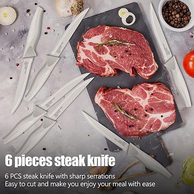 21-Piece Stainless Steel Kitchen Knife Set with Knife Block and Accessories