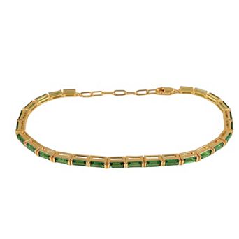 Belinda Jewelz Gold Plated Baguette-Cut Tennis Bracelet