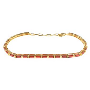 Belinda Jewelz Gold Plated Baguette-Cut Tennis Bracelet