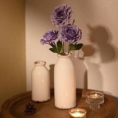 Ceramic Vase Set of 2 Decorative Vases for Flowers, Rustic Farmhouse