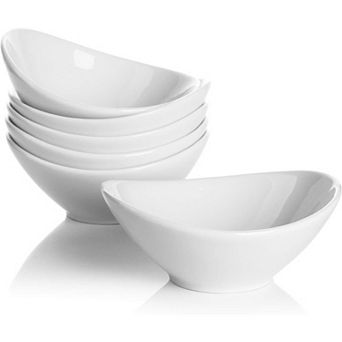5 Inch Porcelain Small Bowls Set, 6 Ounce small serving bowls for Dessert, Ice Cream, Snack, Dipping