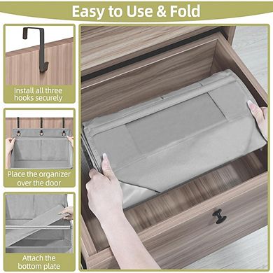 Over Door Hanging Organizer with 6 Large and 12 Side Pockets
