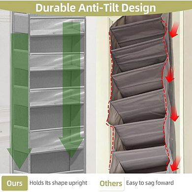 Over Door Hanging Organizer with 6 Large and 12 Side Pockets