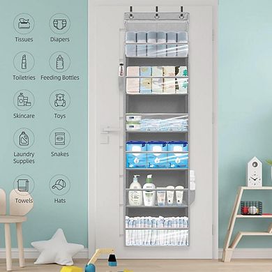 Over Door Hanging Organizer with 6 Large and 12 Side Pockets