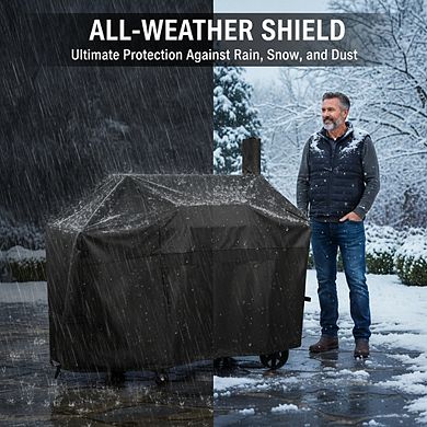 Heavy Duty Waterproof 600D Offset Grill Cover for Smokers