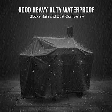 Heavy Duty Waterproof 600D Offset Grill Cover for Smokers
