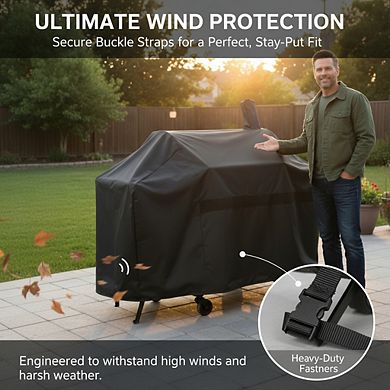 Heavy Duty Waterproof 600D Offset Grill Cover for Smokers
