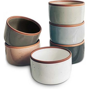 6oz Ceramic Ramekins, Set of 6 - Oven Safe Baking Dishes for Pudding, Creme Brulee, Souffle, Dip