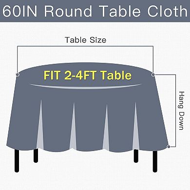 Table Cloth Tassel Cotton Linen Table Cover for Kitchen Dinning Wrinkle Free Table Cloths (60in )