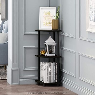 3-Tier Corner Bookshelf, Open Shelves for Storage & Organization