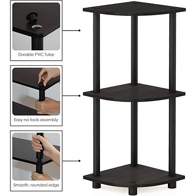 3-Tier Corner Bookshelf, Open Shelves for Storage & Organization