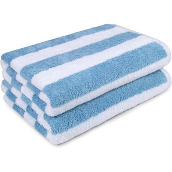 Soft & Absorbent Beach Towels, Cotton, Cabana Stripe, Machine Washable, Quick Dry, Large , 2-Pack