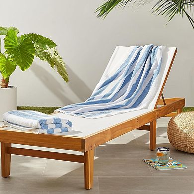 Soft & Absorbent Beach Towels, Cotton, Cabana Stripe, Machine Washable, Quick Dry, Large , 2-Pack