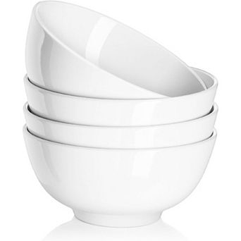 22 OZ White Ceramic Bowls Set of 4 - Perfect for Soup Bowls for Kitchen, Cereal Bowl, Ramen Bowl