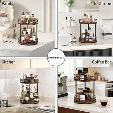 2-Tier Rotating Counter Organizer, Bathroom & Vanity Storage Shelf