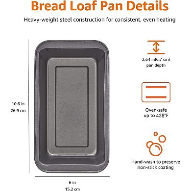 Nonstick Bread Loaf Pan for Baking Meatloaf with Even Heat Distribution, Set of 2