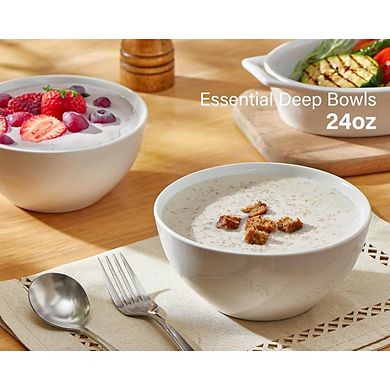 Ceramic Dinner Bowls Microwave Safe, Dishwasher Safe, Stackable