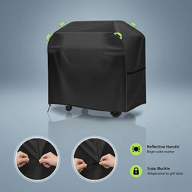 Universal Outdoor Grill Cover Waterproof Anti-UV Oxford Windproof Adjustable Straps 45-75 Inch
